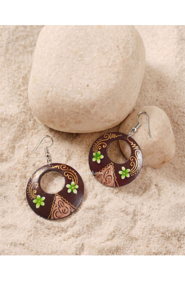 Hand Painted Wooden Earrings